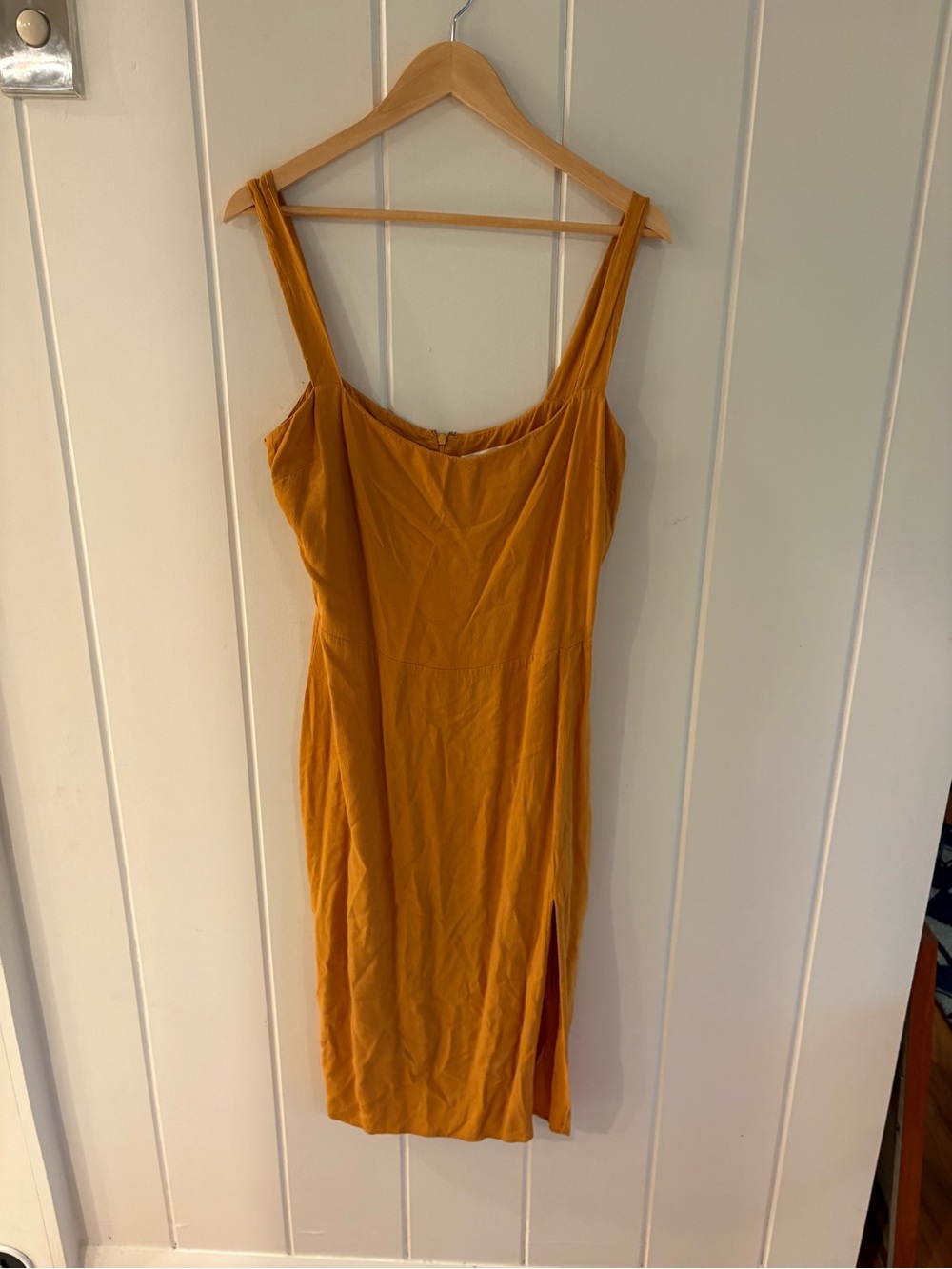 Reformation Golden Mustard Midi Slip Dress